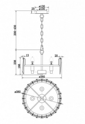 Подвесной светильник Maytoni Puntes MOD043PL-04G в Озерске - ozersk.mebel24.online | фото 4