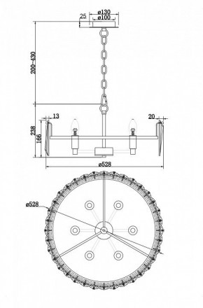 Подвесной светильник Maytoni Puntes MOD043PL-06G в Озерске - ozersk.mebel24.online | фото 4