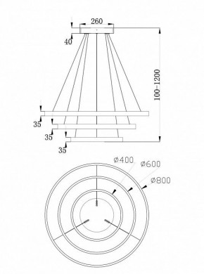 Подвесной светильник Maytoni Rim MOD058PL-L100BS4K в Озерске - ozersk.mebel24.online | фото 6