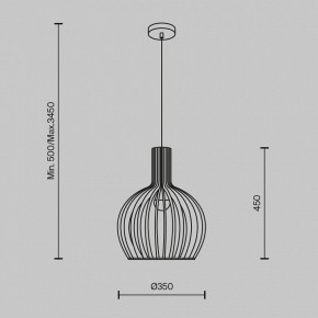 Подвесной светильник Maytoni Roots MOD194PL-01W в Озерске - ozersk.mebel24.online | фото 3