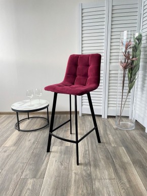 Полубарный стул CHILLI-QB SQUARE винный #16, велюр / черный каркас (H=66cm) М-City в Озерске - ozersk.mebel24.online | фото 4