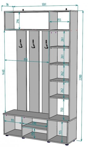 Прихожая с зеркалом V19_M в Озерске - ozersk.mebel24.online | фото 2