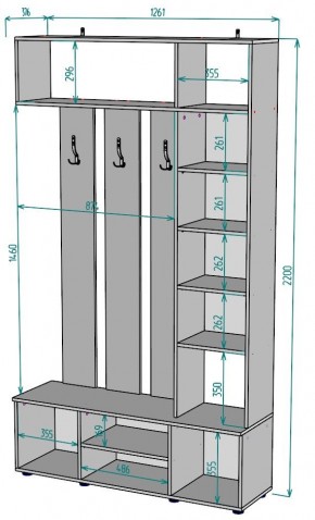 Прихожая с зеркалом V20_M в Озерске - ozersk.mebel24.online | фото 2