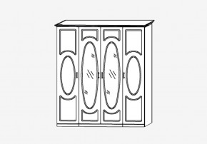 Прованс-2 Шкаф 4-х дверный с 2 зеркалами (Бежевый/Текстура белая платиной золото) в Озерске - ozersk.mebel24.online | фото 2
