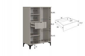 РИЧ Комод 2 со стеклом в Озерске - ozersk.mebel24.online | фото 3