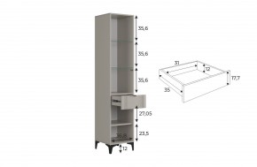 РИЧ Шкаф однодверный со стеклом в Озерске - ozersk.mebel24.online | фото 3