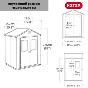 Сарай Манор 6*5 TWF (два окна на фасаде) MANOR 6x5 DD (two windows at the front) в Озерске - ozersk.mebel24.online | фото 2