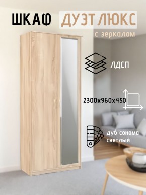Шкаф 2-х створчатый Дуэт Люкс с зеркалом в Озерске - ozersk.mebel24.online | фото 7