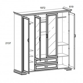 Шкаф 4D2S Z , MONAKO, цвет Сосна винтаж в Озерске - ozersk.mebel24.online | фото 1