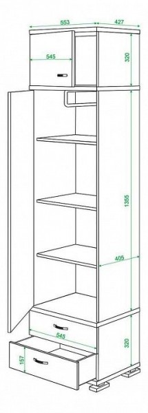 Шкаф платяной Домино КС-10 в Озерске - ozersk.mebel24.online | фото 2