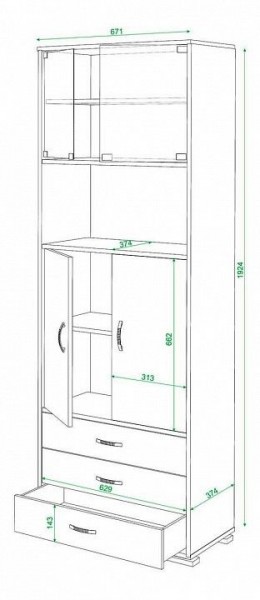 Шкаф комбинированный Домино СБ-220М в Озерске - ozersk.mebel24.online | фото 3