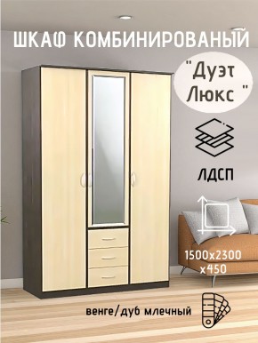 Шкаф комбинированный Дуэт Люкс с зеркалом в Озерске - ozersk.mebel24.online | фото 3