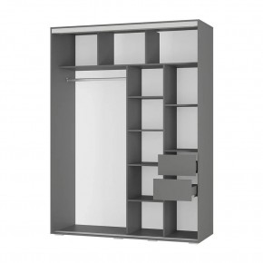 Шкаф-купе Крафт-6 1.6 м ШКК-06 (графит) в Озерске - ozersk.mebel24.online | фото 2