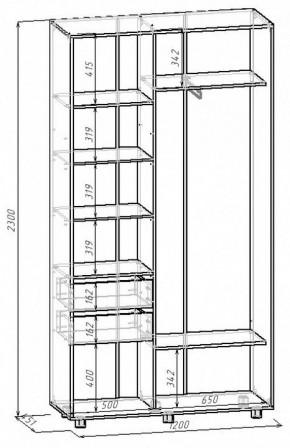 Шкаф-купе Удачный 1200x450x2300 в Озерске - ozersk.mebel24.online | фото 3