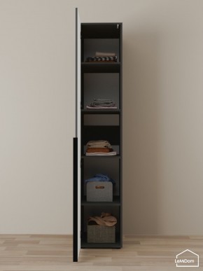 Шкаф Linnea MHR-1-2 2050х400х510 (Графит-М 11.1.25) в Озерске - ozersk.mebel24.online | фото 4