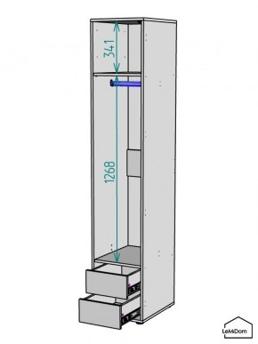 Шкаф Linnea MHR-1-3 2050х400х510 (Белый-М 11.1.1) в Озерске - ozersk.mebel24.online | фото 3