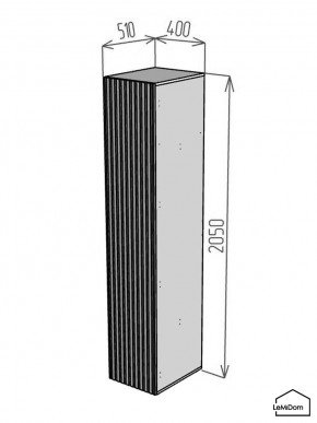 Шкаф Linnea MHR-1-3 2050х400х510 (Графит-М 11.1.25) в Озерске - ozersk.mebel24.online | фото 2