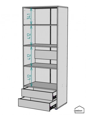 Шкаф Linnea MHR-2-4 2050х800х510 (Графит-М 11.1.25) в Озерске - ozersk.mebel24.online | фото 3