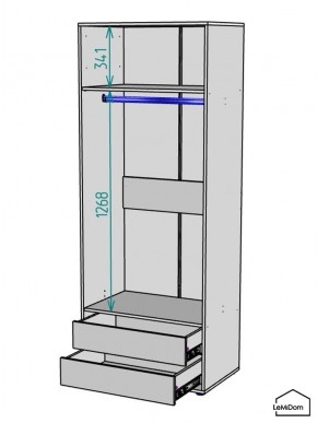 Шкаф Linnea MHR-2PO-3 2050х800х510 (Белый-М 11.1.1) в Озерске - ozersk.mebel24.online | фото 3