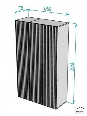 Шкаф Linnea MHR-3-2 2050х1200х510 (ДВ-М 11.1.25) в Озерске - ozersk.mebel24.online | фото 2