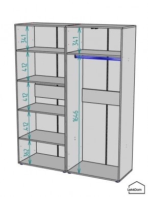 Шкаф Linnea MHR-4PO-1 2050х1600х510 (Белый-М 11.1.1) в Озерске - ozersk.mebel24.online | фото 3