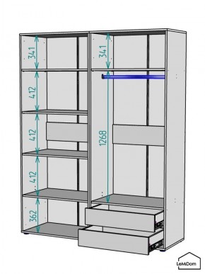 Шкаф Linnea MHR-4PO-2 2050х1600х510 (Белый-М 11.1.1) в Озерске - ozersk.mebel24.online | фото 3