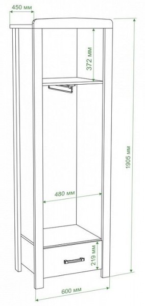 Шкаф платяной Бартоло Ш1Д в Озерске - ozersk.mebel24.online | фото 2