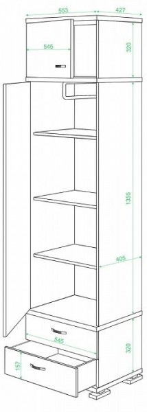 Шкаф платяной КС-10 в Озерске - ozersk.mebel24.online | фото 2