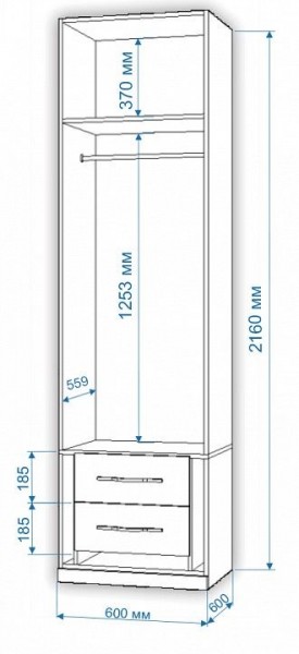 Шкаф платяной Нобиле Пл-60/60 в Озерске - ozersk.mebel24.online | фото 2