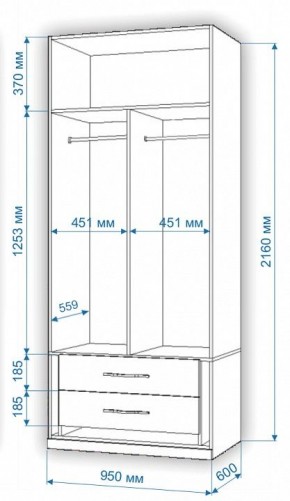 Шкаф платяной Нобиле Пл-95/60 в Озерске - ozersk.mebel24.online | фото 2