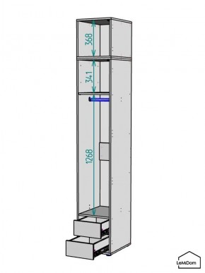 Шкаф с антресолью Linnea MHR-1A-3 2450х400х510 (Белый-М 11.1.1) в Озерске - ozersk.mebel24.online | фото 3