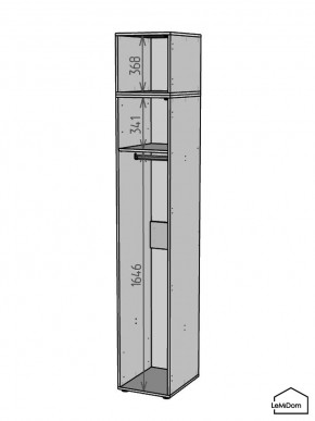 Шкаф с антресолью Linnea MHR-1POA-1 2450х400х510 (Белый-М 11.1.1) в Озерске - ozersk.mebel24.online | фото 3
