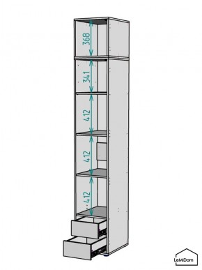 Шкаф с антресолью Linnea MHR-1POA-4 2450х400х510 (Белый-М 11.1.1) в Озерске - ozersk.mebel24.online | фото 3