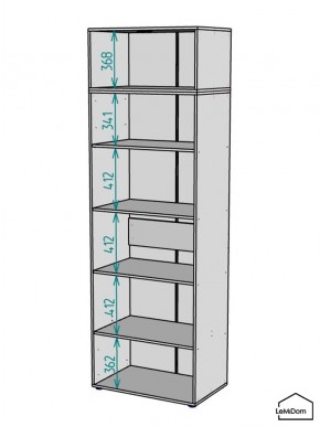 Шкаф с антресолью Linnea MHR-2A-2 2450х800х510 (Графит-М 11.1.25) в Озерске - ozersk.mebel24.online | фото 3