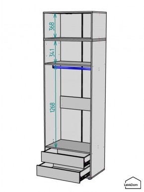 Шкаф с антресолью Linnea MHR-2A-3 2450х800х510 (Белый-М 11.1.2) в Озерске - ozersk.mebel24.online | фото 3