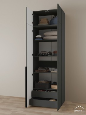 Шкаф с антресолью Linnea MHR-2A-3 2450х800х510 (Графит-М 11.1.25) в Озерске - ozersk.mebel24.online | фото 6