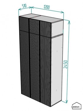 Шкаф с антресолью Linnea MHR-3POA-1 2450х1200х510 (Белый-М 11.1.1) в Озерске - ozersk.mebel24.online | фото 2