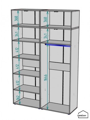 Шкаф с антресолью Linnea MHR-4POA-1 2450х1600х510 (Белый-М 11.1.1) в Озерске - ozersk.mebel24.online | фото 3