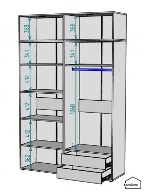 Шкаф с антресолью Linnea MHR-4POA-2 2450х1600х510 (Белый-М 11.1.2) в Озерске - ozersk.mebel24.online | фото 3