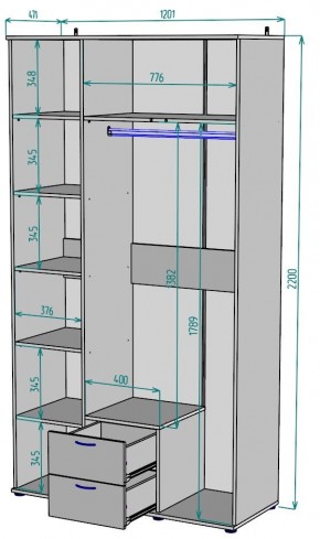 Шкаф с зеркалом Ольга H54_M в Озерске - ozersk.mebel24.online | фото 2