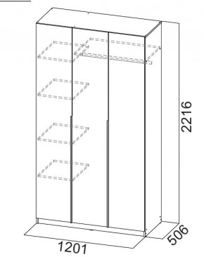 Шкаф ШК-5 (1200) Графит серый в Озерске - ozersk.mebel24.online | фото