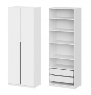 Шкаф ШК-5 + 4 полки + ящики (800) Белый текстурный в Озерске - ozersk.mebel24.online | фото 1