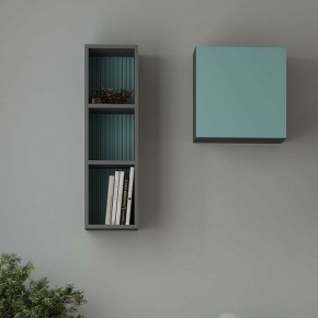 Шкаф Сириния навесной открытый серый графит/МДФ бриз в Озерске - ozersk.mebel24.online | фото 2