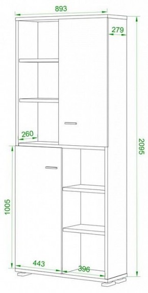 Шкаф-витрина Домино ПУ-30-2-ФС в Озерске - ozersk.mebel24.online | фото 2