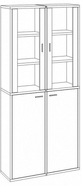 Шкаф-витрина Домино СУ(ш2в2)+2ФС+2ФГ в Озерске - ozersk.mebel24.online | фото 2