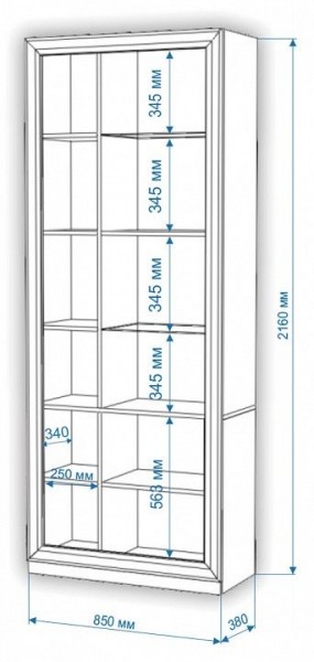 Шкаф-витрина Нобиле ШВтВ-ФСД-БЯН в Озерске - ozersk.mebel24.online | фото 3