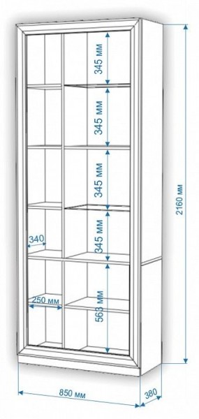 Шкаф-витрина Нобиле ШВтВ-ФСД-ФГК в Озерске - ozersk.mebel24.online | фото 3