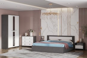 Спальный гарнитур Дольче (графит/белый) в Озерске - ozersk.mebel24.online | фото