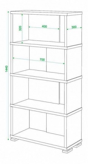 Стеллаж книжный Домино нельсон СБ-10_4 в Озерске - ozersk.mebel24.online | фото 3