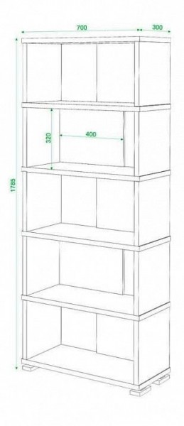 Стеллаж книжный Домино нельсон СБ-10_5 в Озерске - ozersk.mebel24.online | фото 2